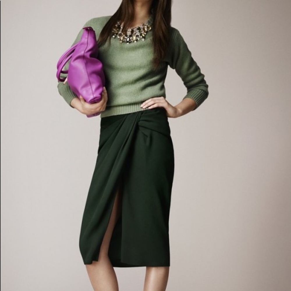 Burberry Prorsum forest green tulip skirt size 42